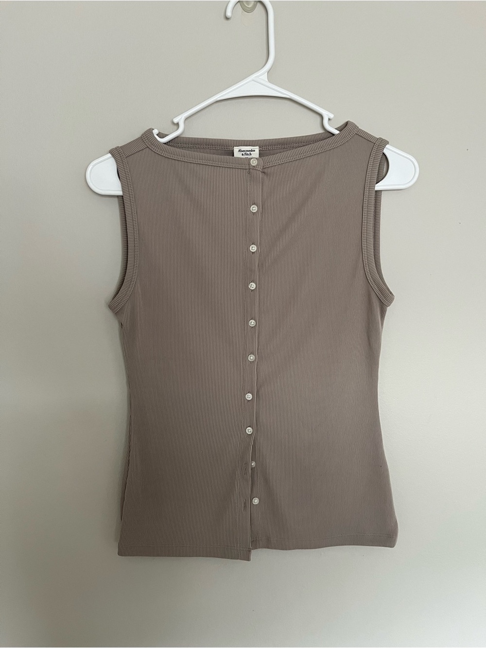 Ribbed Button-Up Boatneck Top